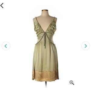 Silk Olive Green/ Gold Chloé dress